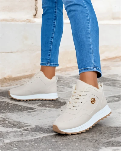 Royalfashion Затоплени дамски маратонки с кожа Casot