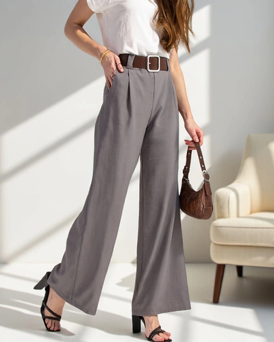 Royalfashion Широки дамски панталони с колан