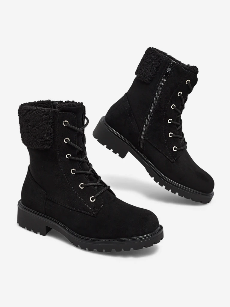 Дамски еко велурени боти с връзки Trevolla