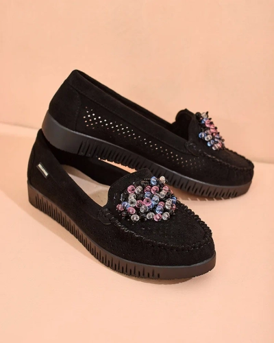 Royalfashion Дамски ажурни мокасини с мъниста Namis