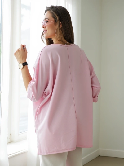 Royalfashion дамска блуза от вискоза с инкрустиции от камъчета