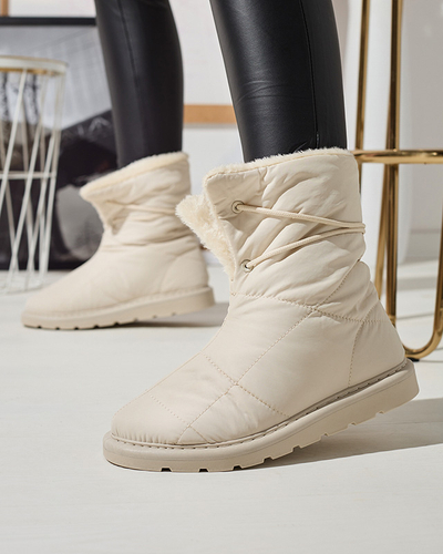 Бежови дамски обувки a'la ботуши за сняг Amirfu- Footwear