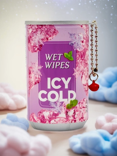 Овлажняващи кърпички в декоративна опаковка ICY COLD 30бр