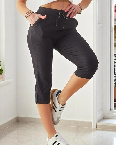 Royalfashion Дамски памучни панталони 3/4