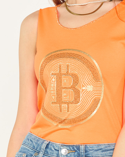 Damski top w kolorze pomarańczowym - Odzież
