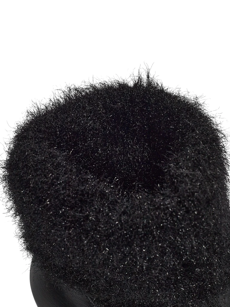 Дамски боти от еко кожа на ток с плетиво Tirave