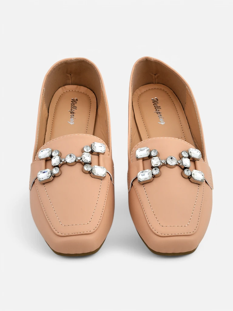 Royalfashion дамски мокасини с камъни Лесила