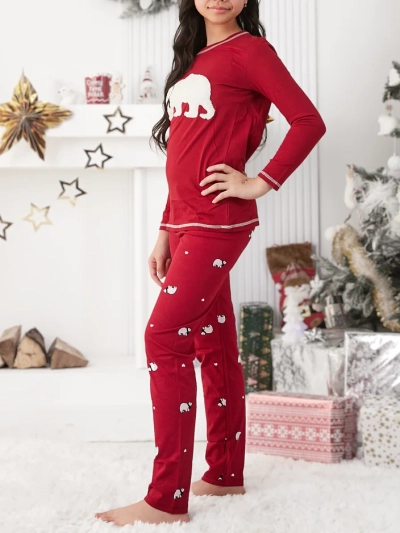 Рождественски детски пижами от памук с полярна мечка