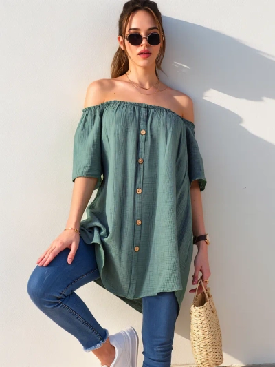 Ризa Royalfashion от памук за жени а'ла испанска с декоративни копчета