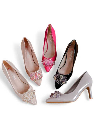 Royalfashion Гладки дамски токчета с мрежа Ellona