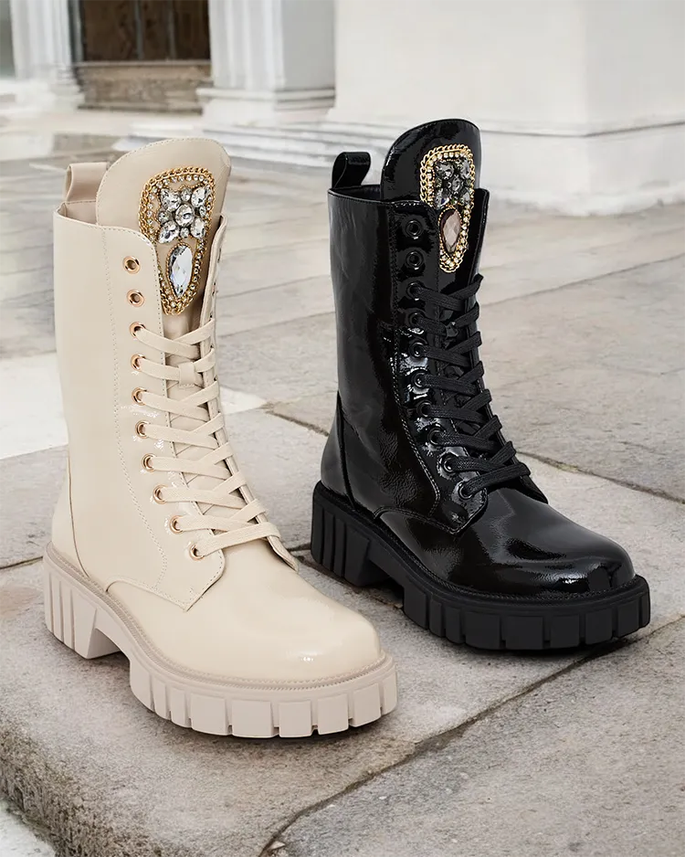 Royalfashion Дамски ботуши Operre с дантела