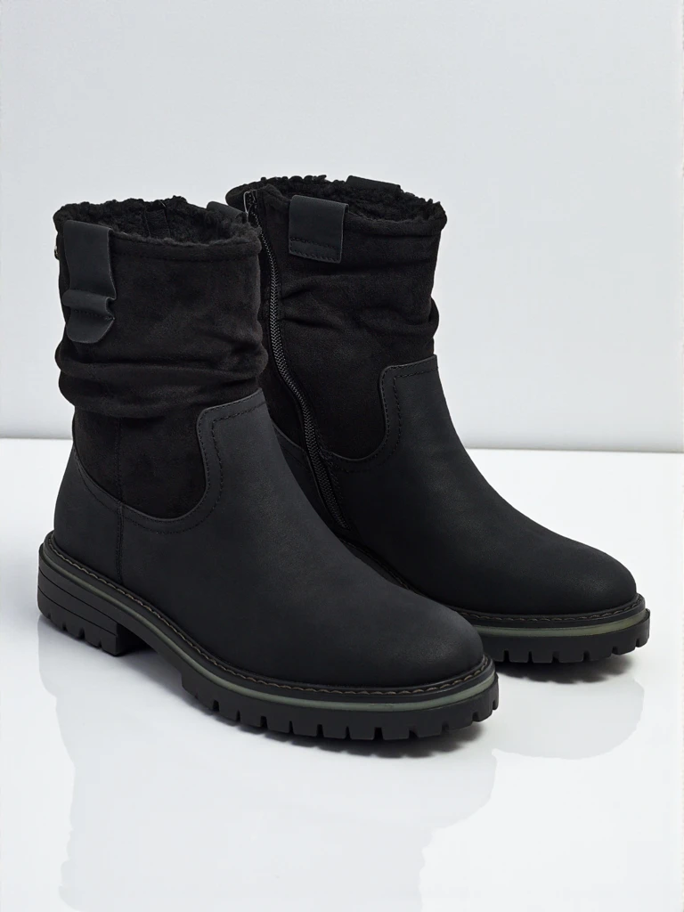 Wyższe botki damskie eko zamszowe Liora