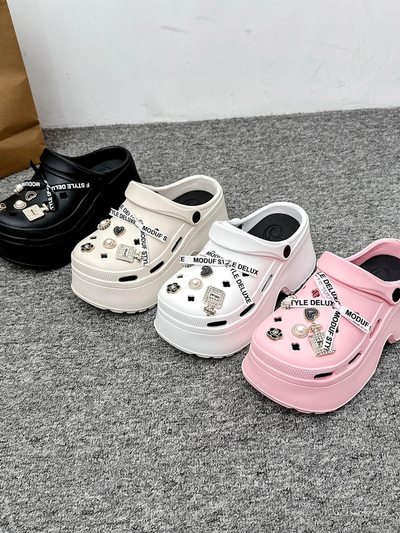 Royalfashion Жени гумени сандали с декорации Dellos