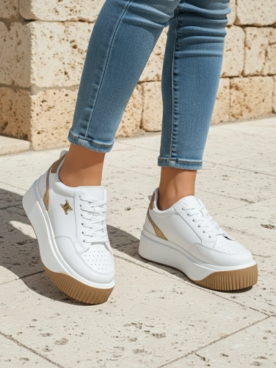 Дамски сникърси Arianna Bianco на платформа от екологична кожа 5 см