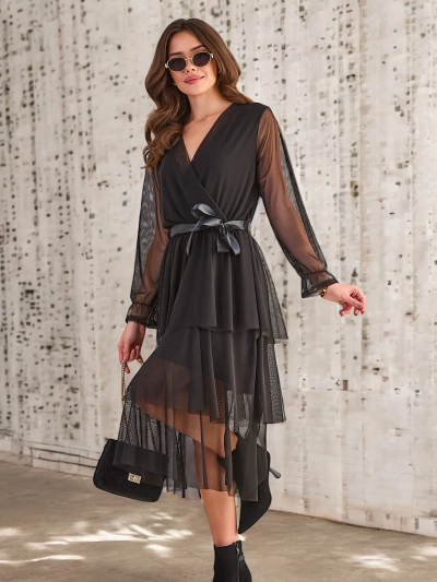 Рокля с рюшове за дами на Royalfashion