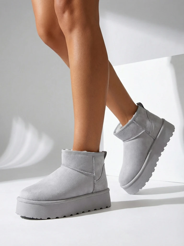 Royalfashion Къси дамски снежни ботуши а'ла Фофио