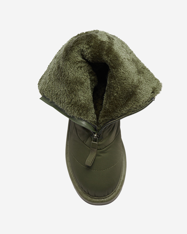 Тъмнозелени дамски ботуши a'la snow boots Tirigga- Footwear