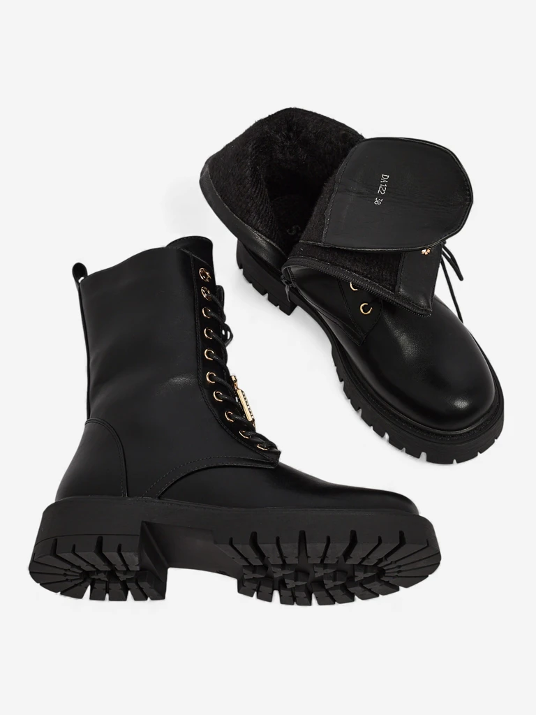 Дамски еко кожени боти с връзки Venit