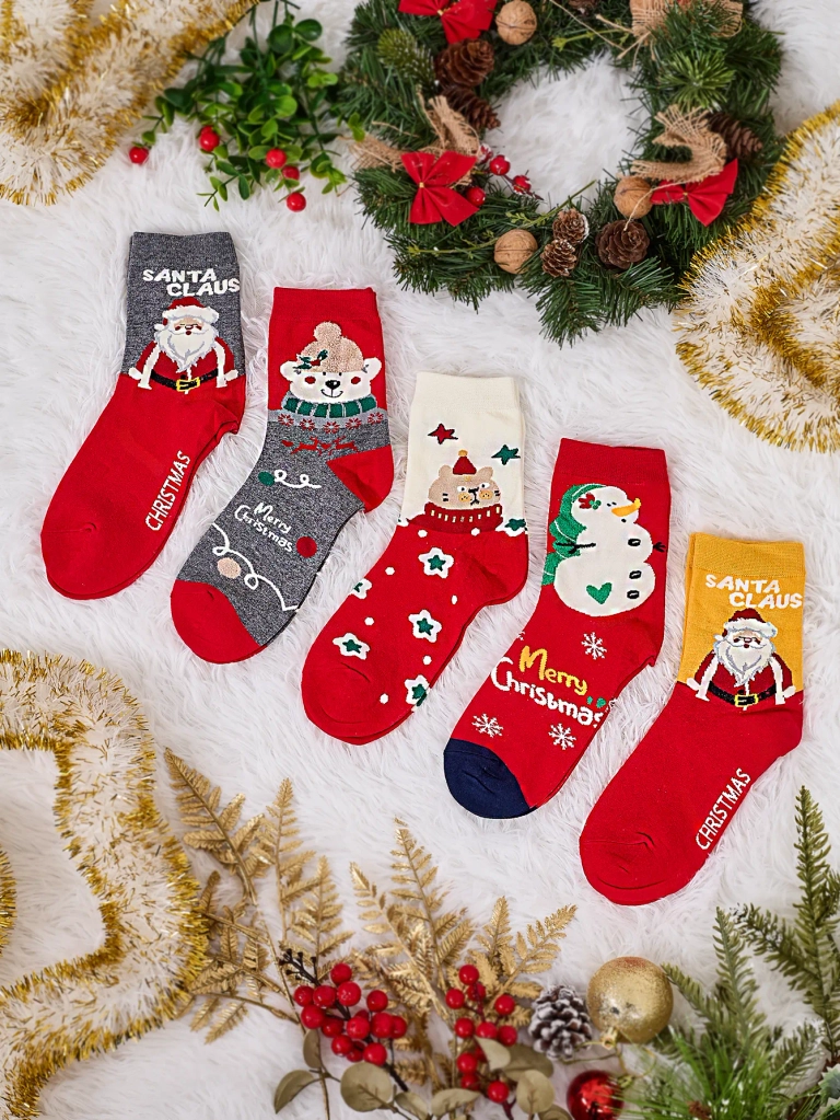 Дълги празнични чорапи за жени Royalfashion 5/бр.