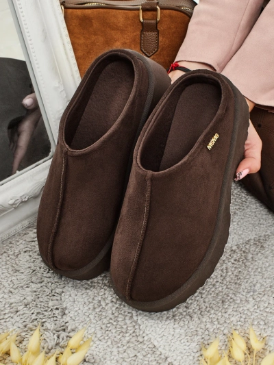 Къси дамски боти а'ла сноубутс с пухкава подплата Calindra