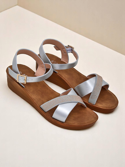 Royalfashion Дамски сандали на платформа с камъчета Allona