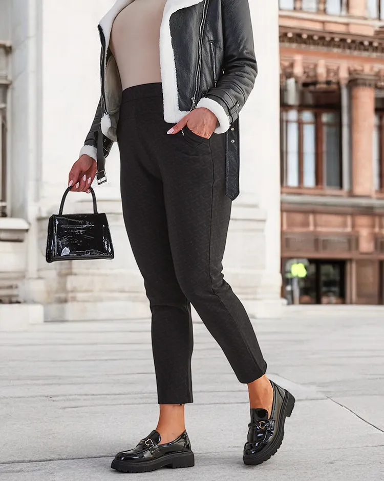 Royalfashion Затоплени дамски панталони с гети PLUS SIZE