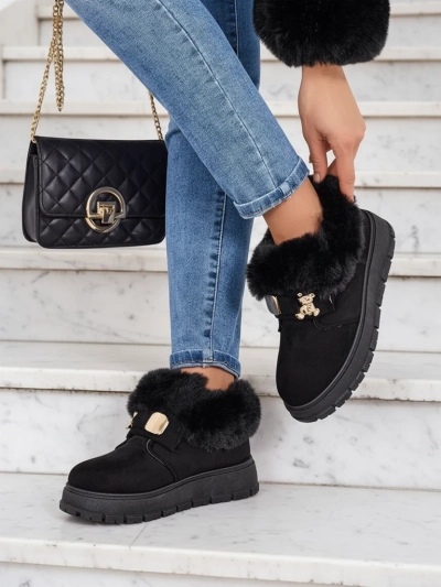 Royalfashion Дамски къси ботуши a'la snow boots Dobis