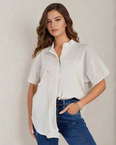 Royalfashion Дамска риза oversize с бродерия