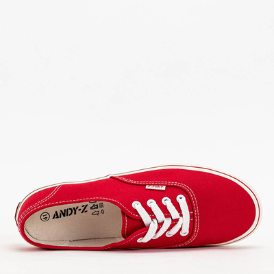 Czerwone damskie tenisówki typu trampki Lifeda - Obuwie