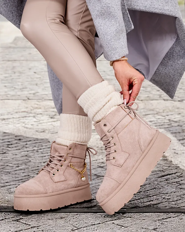 Royalfashion Дамски ботуши с връзки Woruces