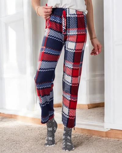 Royalfashion Памучни коледни дамски панталони от каре пижами