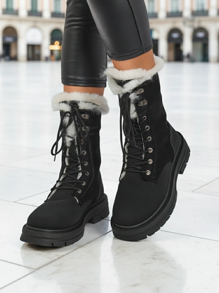 Royalfashion дамски обувки до глезена с подплата от козина Nasaha