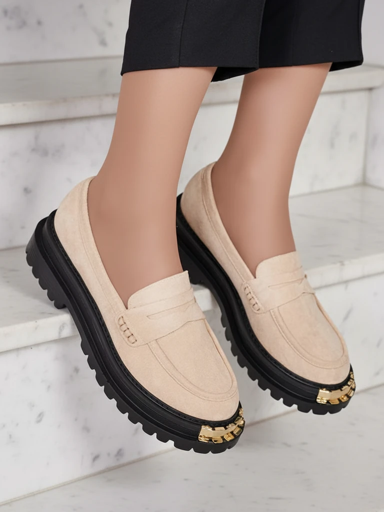 Мокасини Giulia Бежови от Еко Кожа