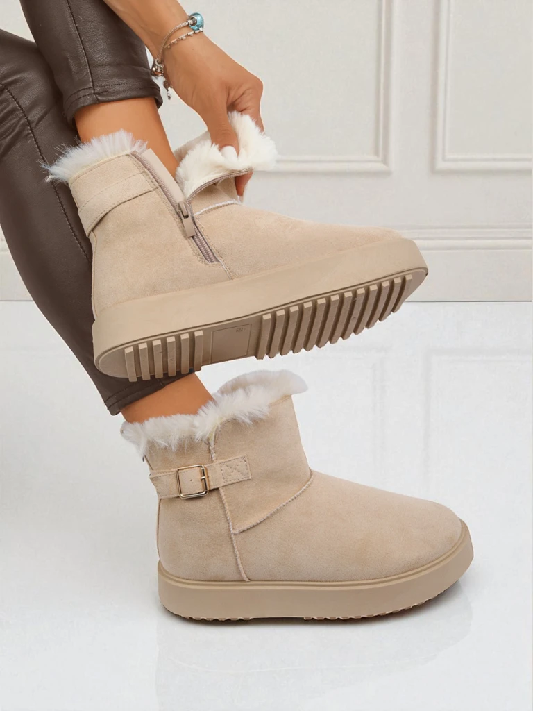 Royalfashion Къси дамски боти тип сноубутс Aurelia Classico