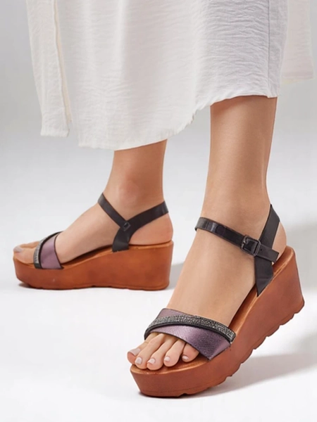 Роялфешън дамски сандали на платформа с кристали и блясък Aurora Glow