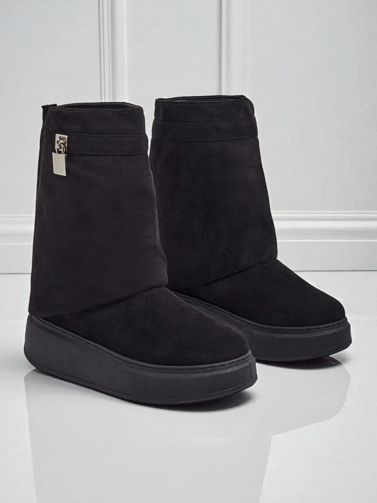Къси дамски боти тип снегоходки с пришита горна част Elizze