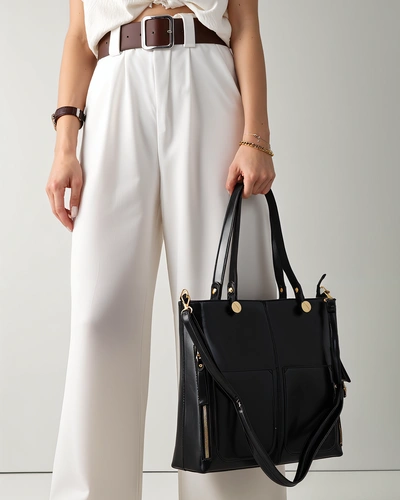 Royalfashion Елегантна голяма дамска чанта с джобове