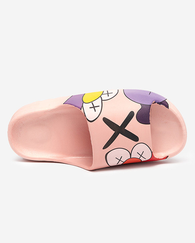 Różowe damskie klapki Elmino - Obuwie