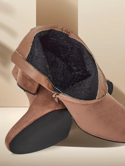 Дамски големи глезенови боти с плътен ток на Royalfashion Eloron