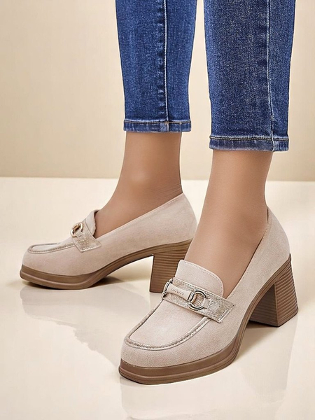 Royalfashion дамски лофери на масивен ток Apareus