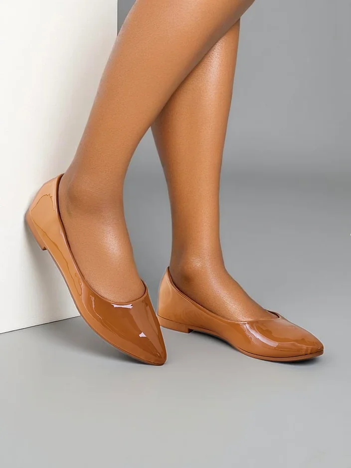 Royalfashion Женски патентни балетни обувки Aramiese
