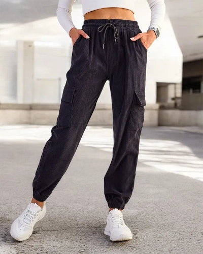 Royalfashion Дамски панталони с ребро