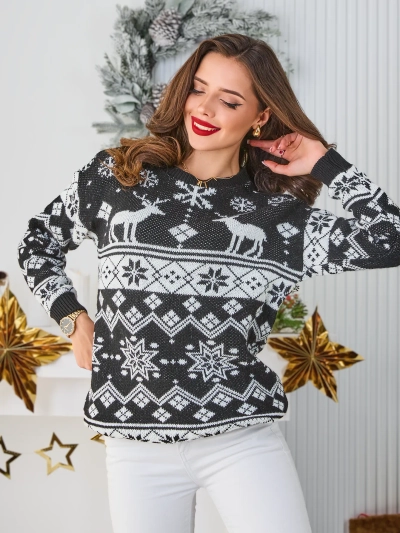 Royalfashion Дамски коледен пуловер