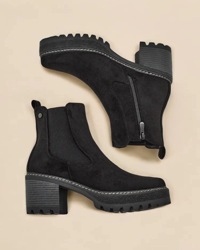 Роялфешън Еко-велур дамски ботуши до глезена на пюнкт Сегори