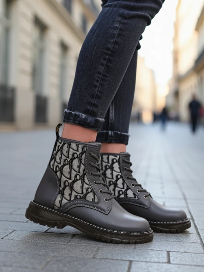 Обувки до глезен с принт Royalfashion Efrioz