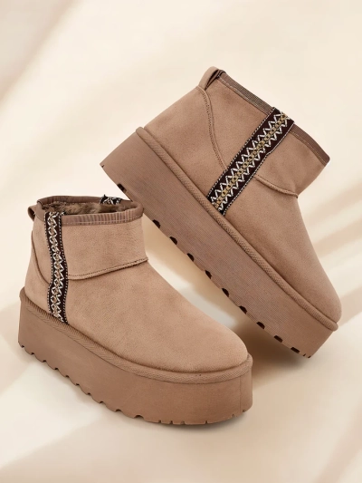 Royalfashion Къси ботуши за жени със стил снягови ботуши Халузи