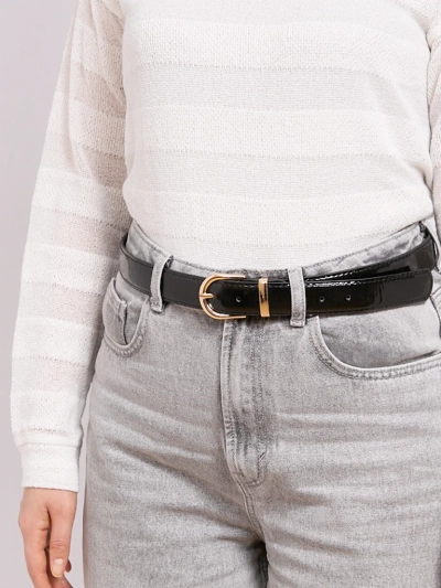 Лакиран дамски колан за панталони, ежедневен