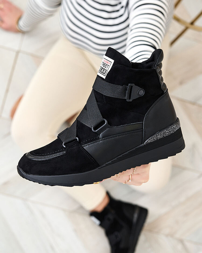 Royalfashion Черни дамски спортни ботуши Sattari