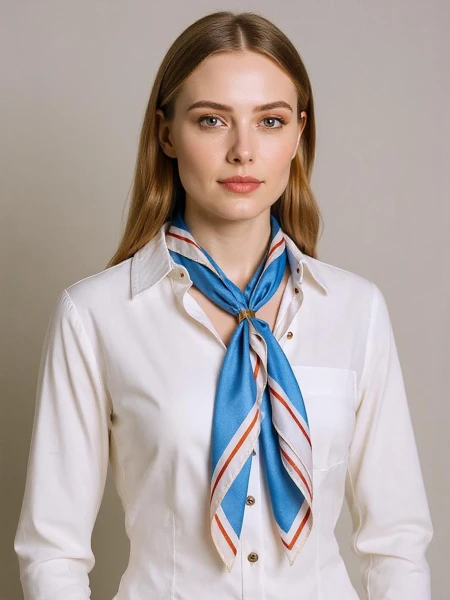 Apollonia - Дамски син полиестерен шал 69x66 см