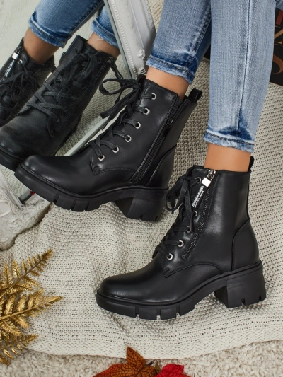 Еко кожени дамски боти с връзки Nomelira